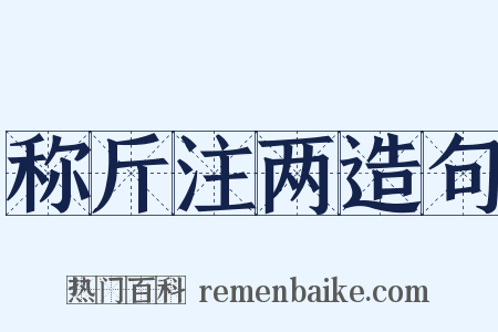 称斤注两造句是什么意思的图片